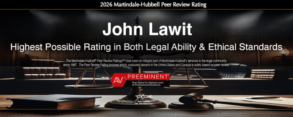 Immigration lawyer John Lawit AV Preeminent Martindale-Hubbell rating highest legal ability ethical standards award